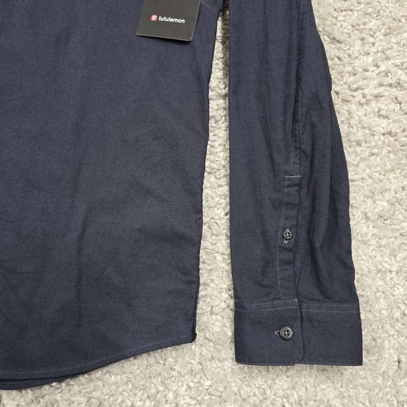 Lululemon All Town Buttondown Shirt Mens XL Blue Button Up Long Sleeve Logo - Picture 3 of 12